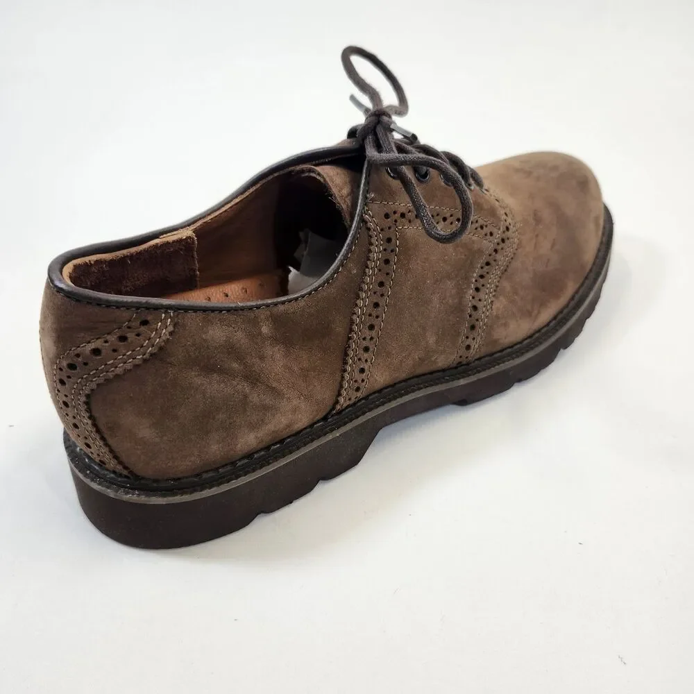 Rockport Shoes Mens 10M Brown Suede Nubuck Oxford Wingtip Brogue Dress M5699